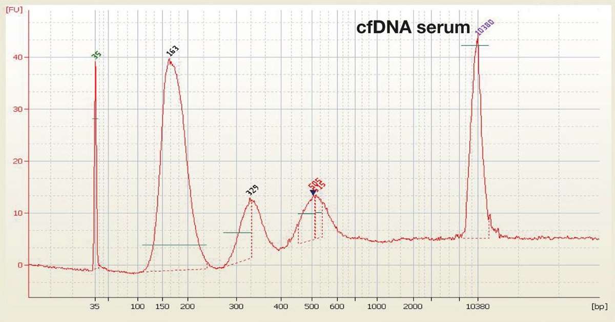 cfDNA fra blodgiver målt i serum.